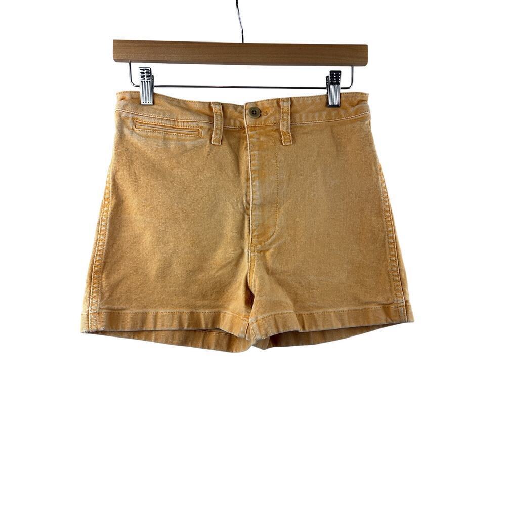 Women’s Madewell Size 27 Orange High Waisted Mini Jean Shorts